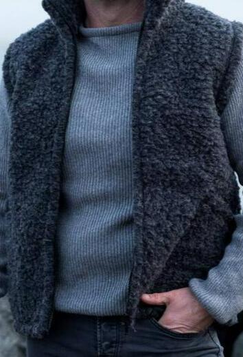 Merinould Vest - Unisex med lommer - Koksgrå