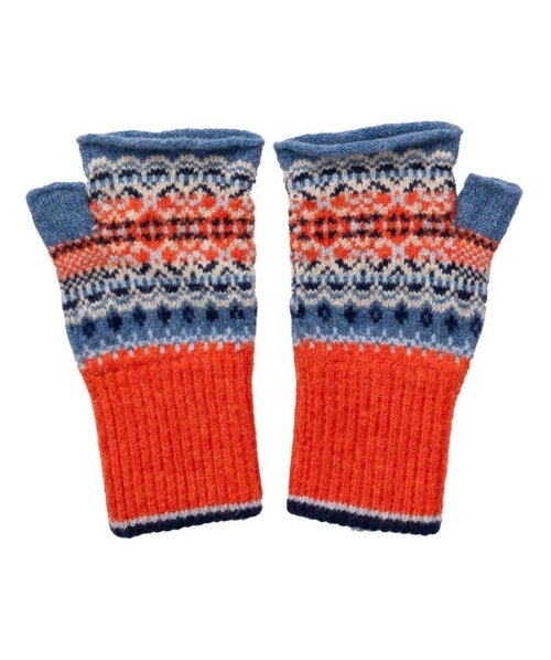 Éribe Alloa Open Mitt – Blue Bella | Halvhandsker i 100 % merinould