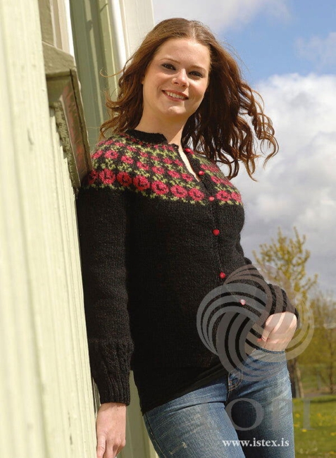 27-7-  Þyrnirós cardigan i Léttlopi