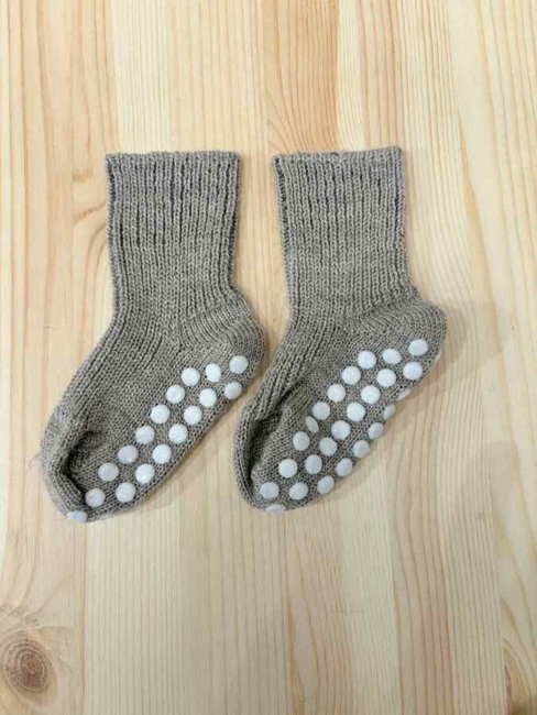 Økologiske Uldsokker med dutter/ Natur