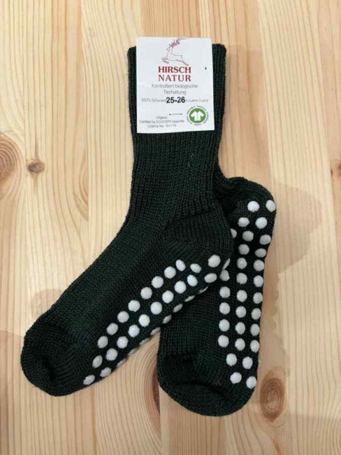 Økologiske Uldsokker med dutter/ Mørkegrøn