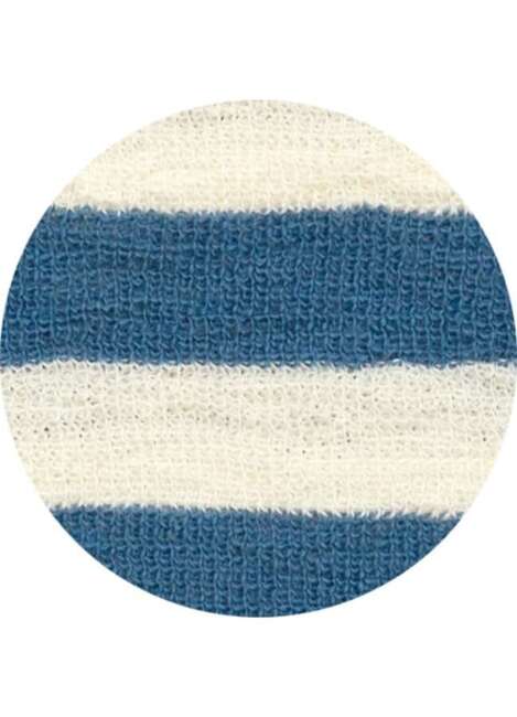 Merinould Trøje / Stribet Raw white- denim /  By Basic