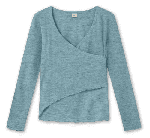 Asymmetrisk Merinould Bluse / Arctic / ByBasics