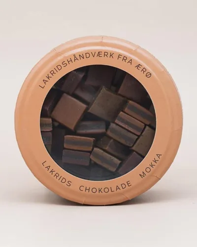 Brun æske – lakridskonfekt med lakrids, chokolade og mokka – Hattesens Konfektfabrik