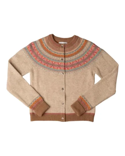Alpine Short Cardigan Éribe – Winter Romance | Fair Isle cardigan i 100% merinould