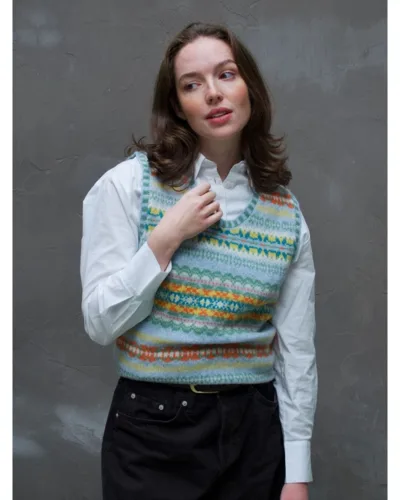 Westray Vest Éribe – Torridon | Fair Isle vest i 100% Shetlandsuld