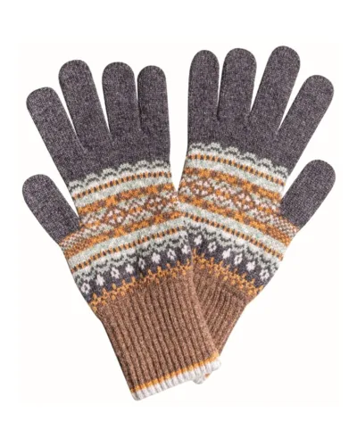 Éribe Alloa Gloves – Hazel-Grace | Fair Isle vanter i 100 % merinould
