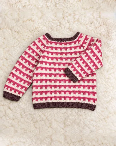 1401 Mønstertrøje II garnpakke – Onion No.4 – Råhvid/Pink (farveforslag)