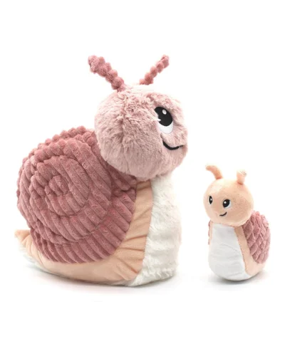 Snegl bamse med unge / Rosa / 25 cm