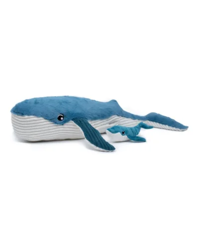 Hval kæmpebamse med unge / Blå / 75 cm