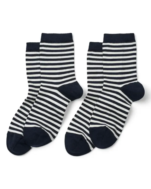 Økologisk Bomuld Sokker / Sort-hvid /  - 2 pack