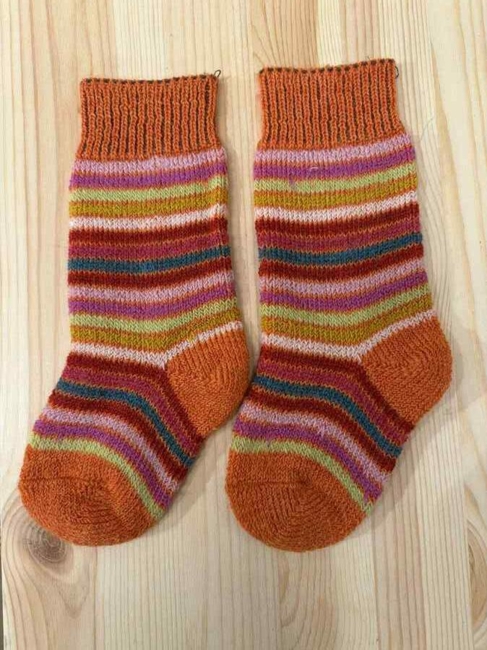 Sokker i økologisk uld (GOTS) 100% uld/ orange