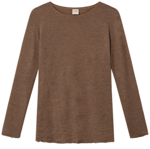 Merinould trøje / Camel Melange / Blusbar by Basic