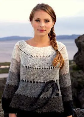 31-1 Aska Strikkeopskrift sweater i Einband trykt