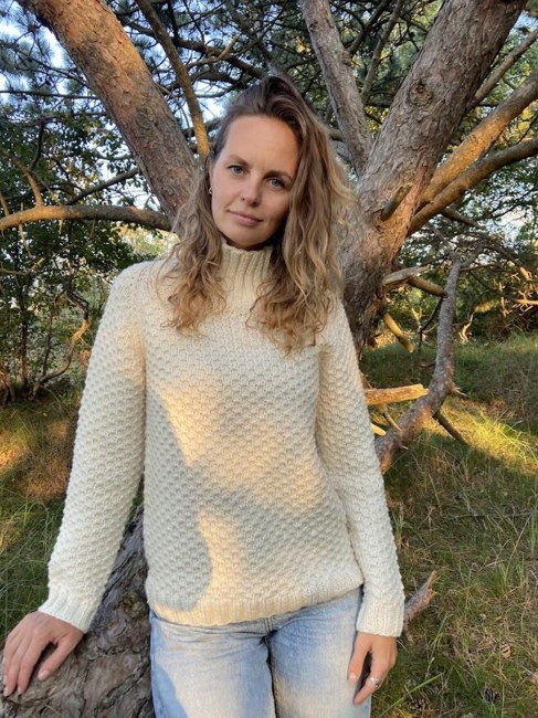 Fuza Wool / Butterfly sweater high neck /White