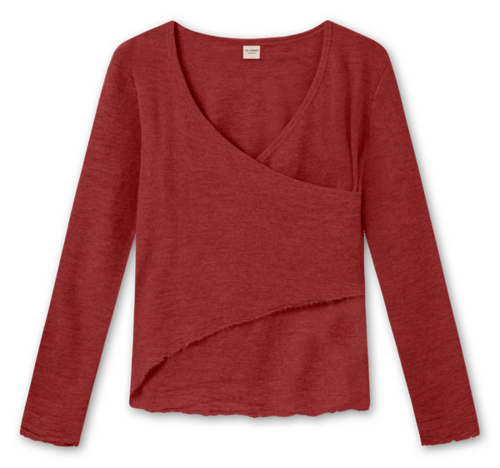 Asymmetrisk Merinould Bluse / Terracotta  / ByBasic